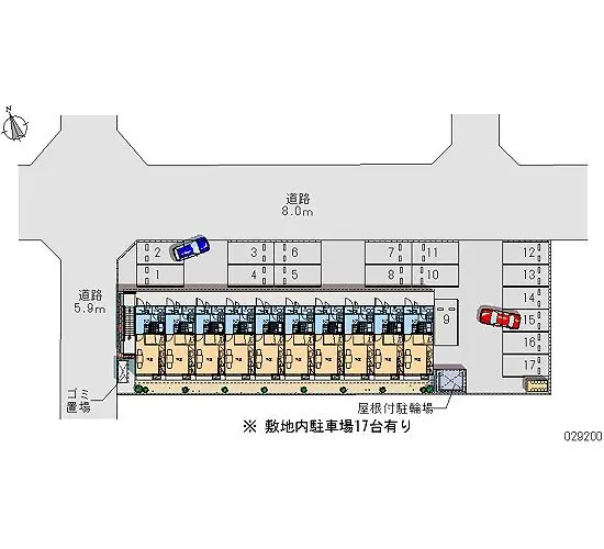 ★手数料０円★射水市片口　月極駐車場（LP）